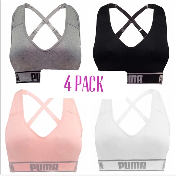 Puma Other - 🔥 NWT Pink Gray Black White Puma Sports Bra 36 38